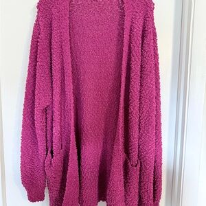 Zenana Outfitters Fuchsia Women's Cardigan